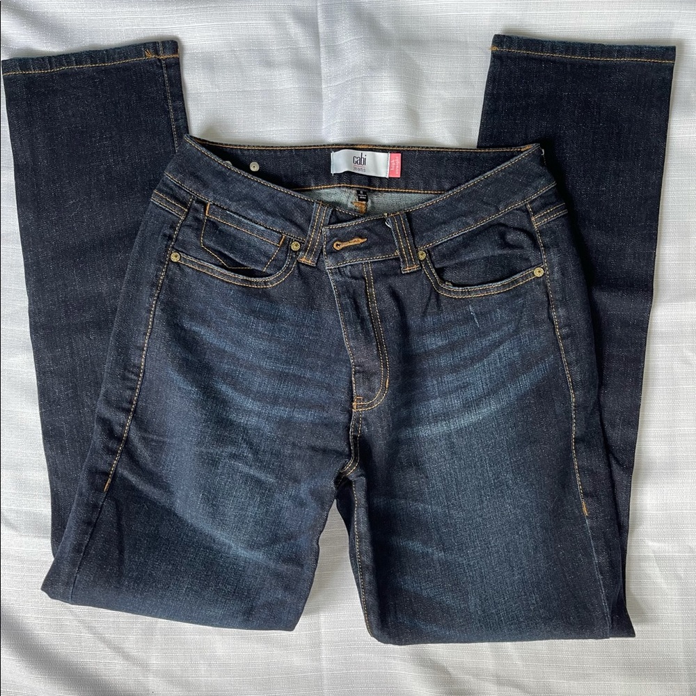 Cabi High Straight Dark Wash Jeans